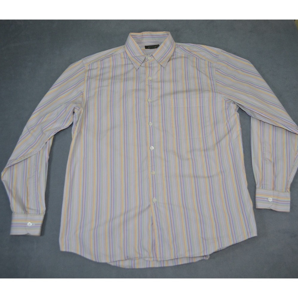 Ermenegildo Zegna Long Sleeve Button Down Dress Shirt Size XL Italy Striped